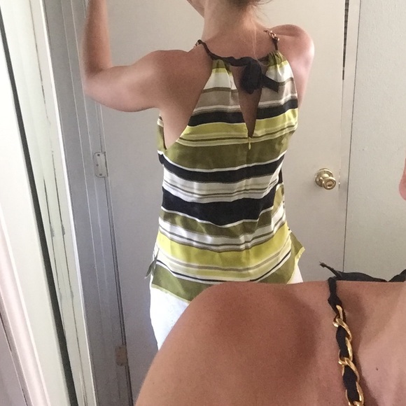 Milly Silk Blouse with Gold Chain & Ribbon Tie - Picture 4 of 4